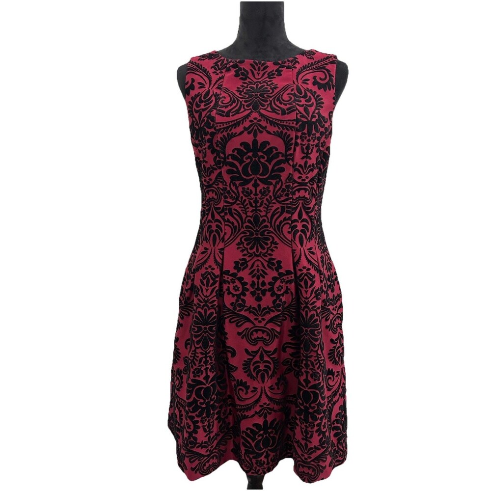 Danny & Nicole Womens Sz 10 Dress Cocktail Red Sleeveless Zipper Lining